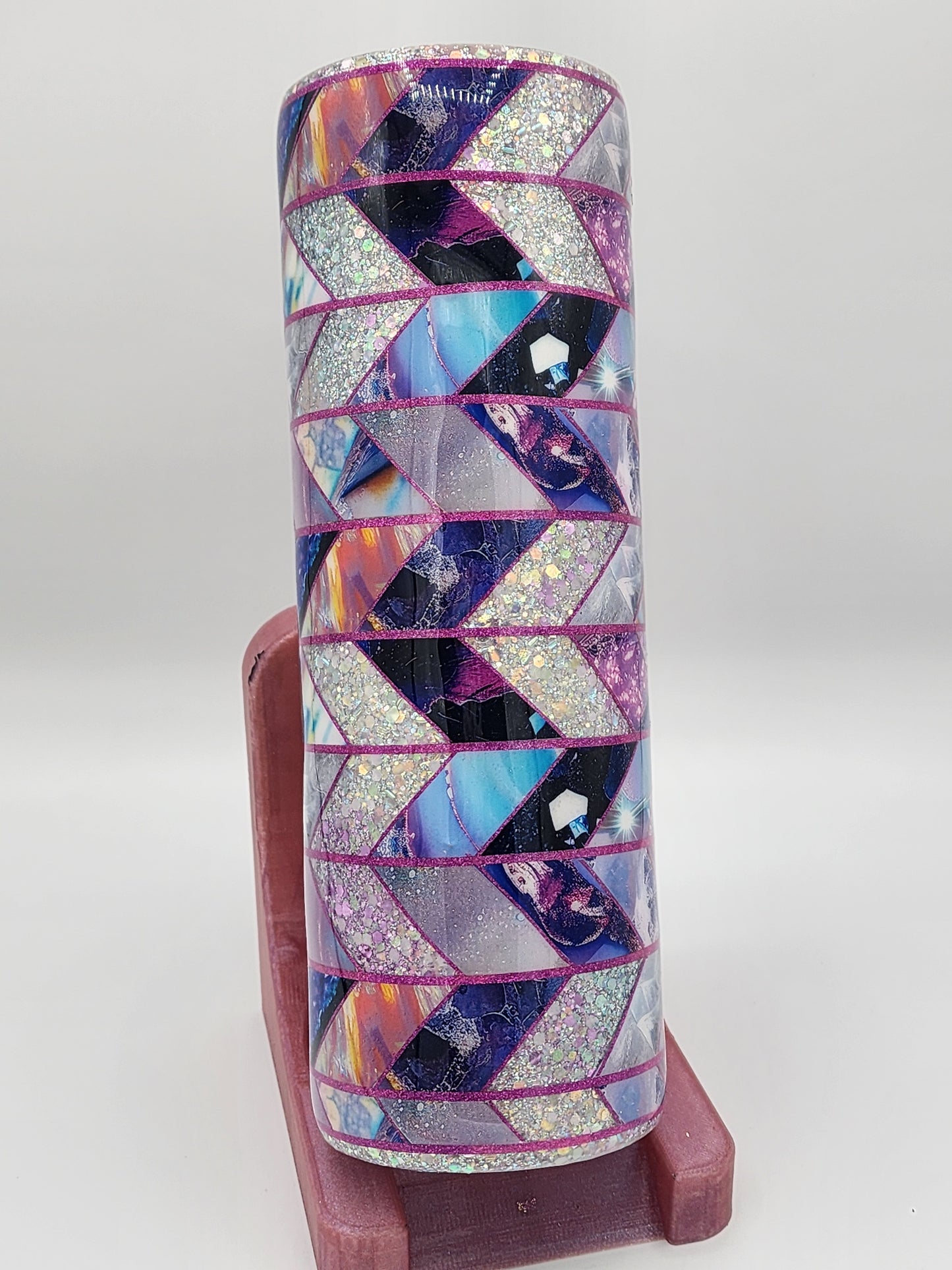30 OZ PURPLE CHEVRON TUMBLER
