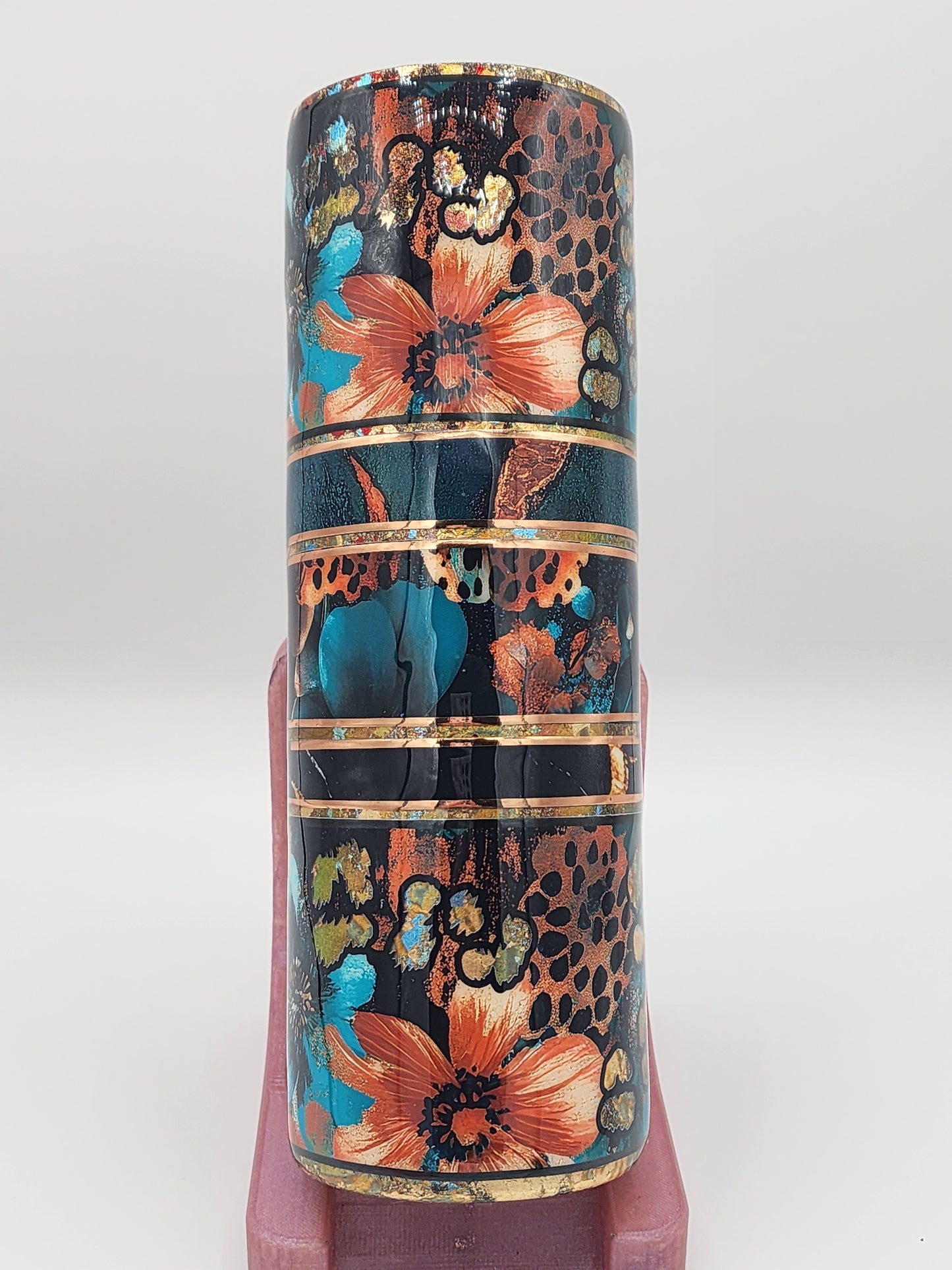 30 OZ TEAL AND COPPER PEEK-A-BOO TUMBLER