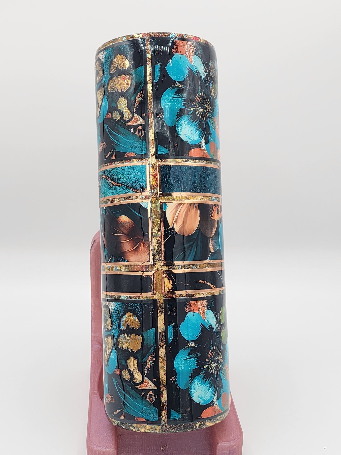 30 OZ TEAL AND COPPER PEEK-A-BOO TUMBLER