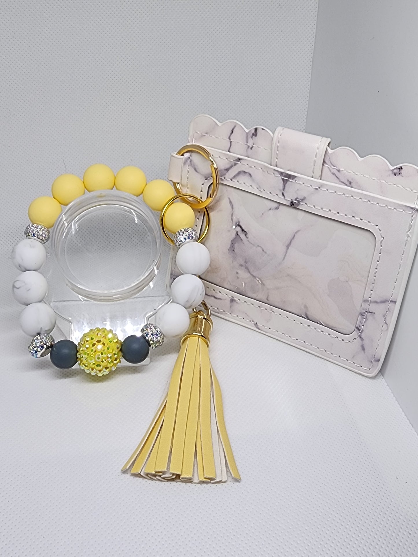 Yellow Marble Wristlet with Wallet