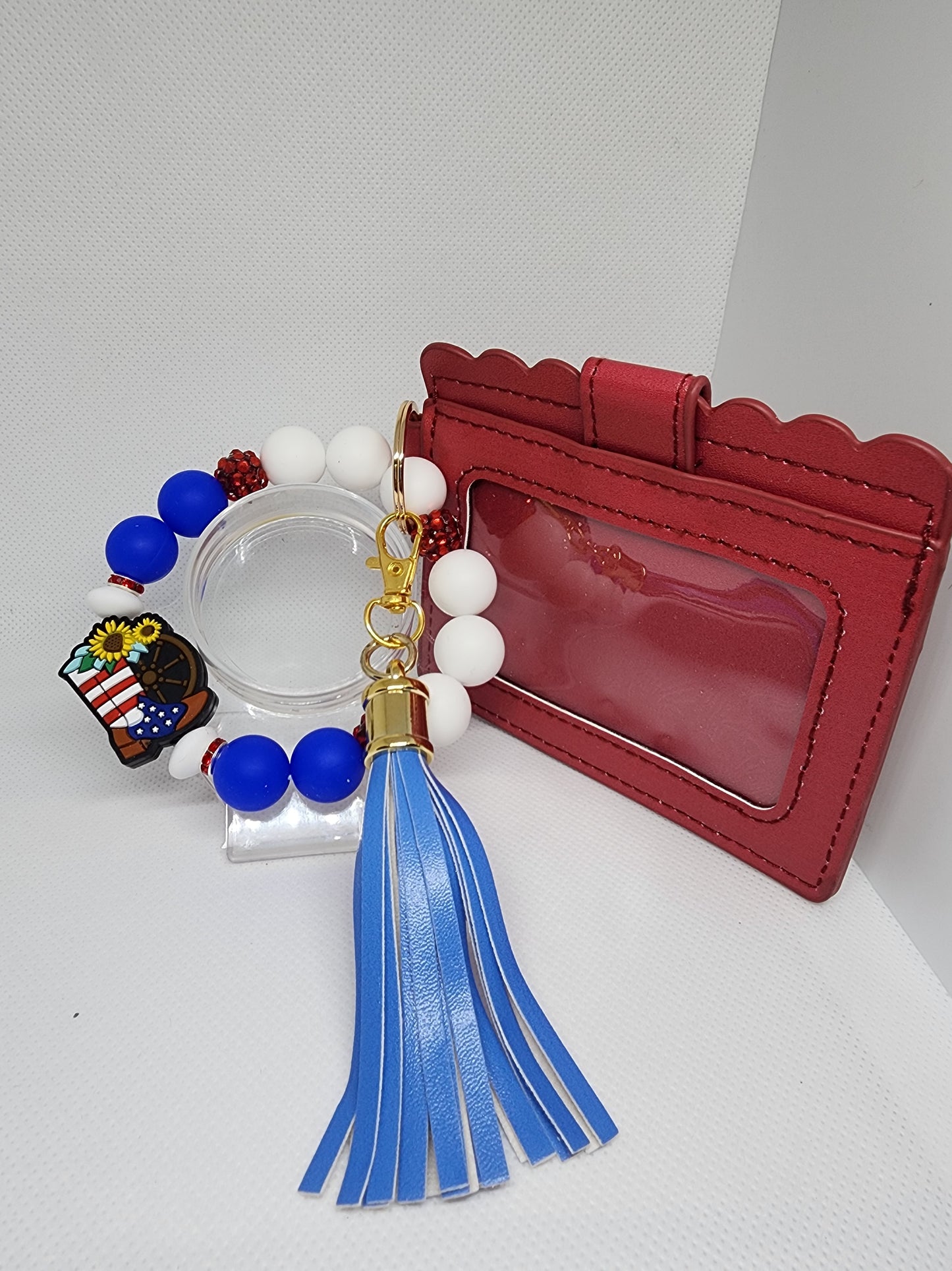 Red, White, and Boots Wristlet with Wallet