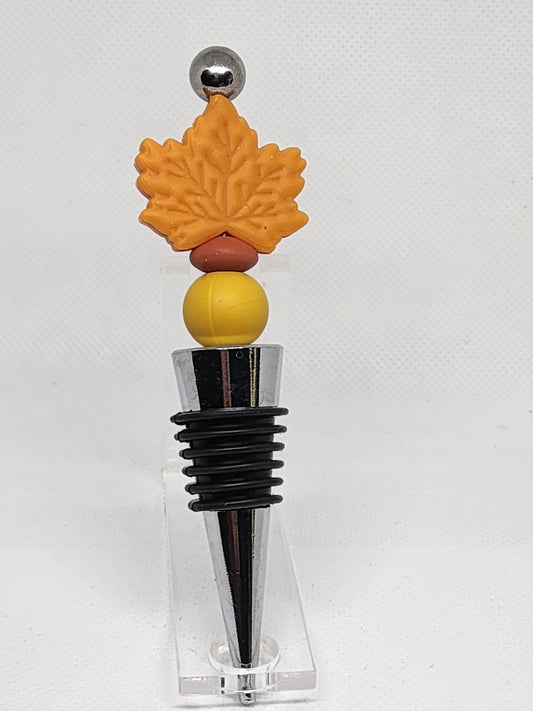 Autumn Leaf-Orange Wine Bottle Stopper