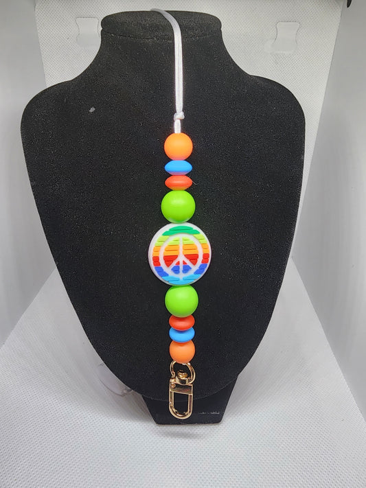 Rainbow Peace Lanyard