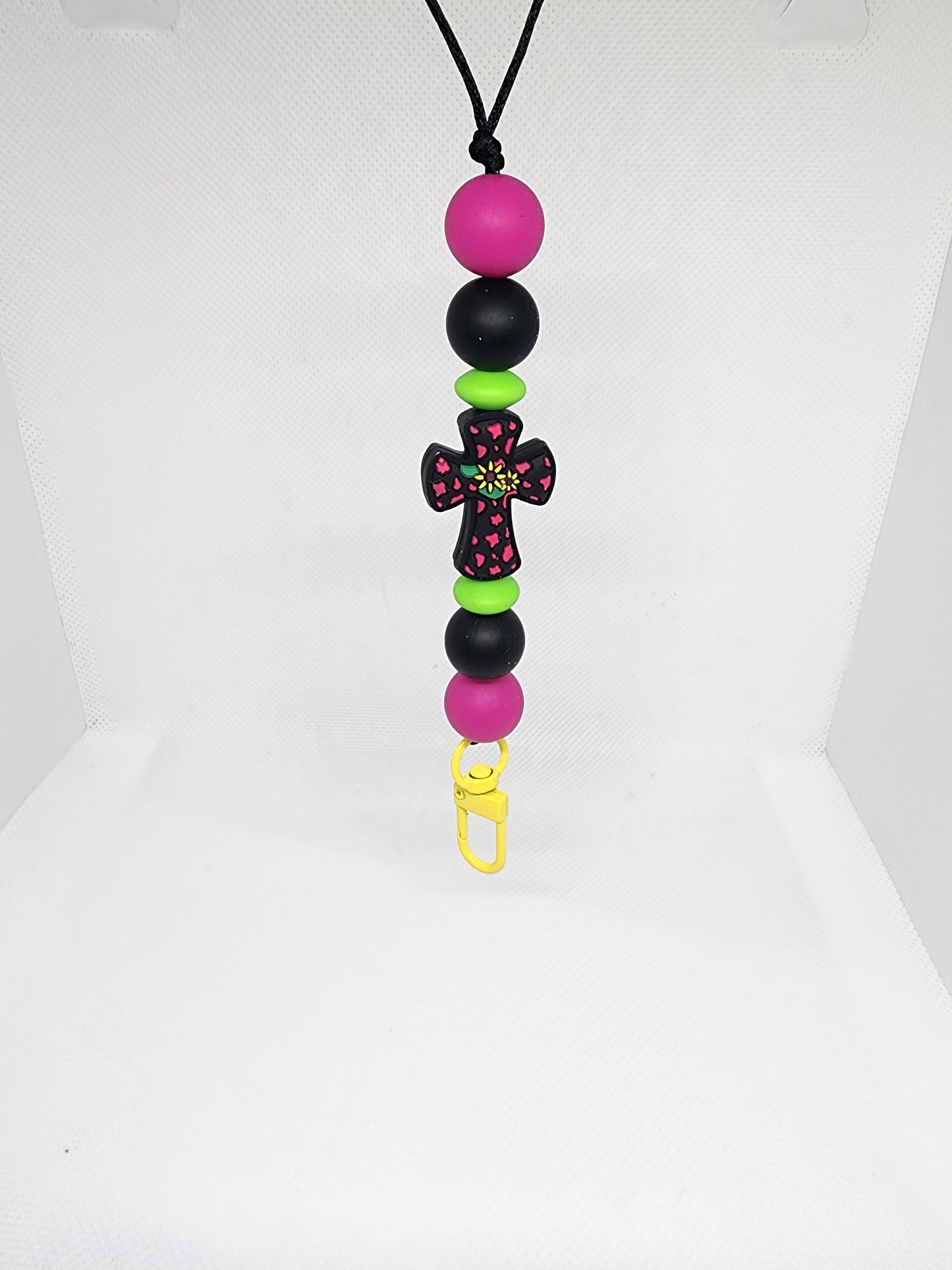 Fushia Cross Lanyard